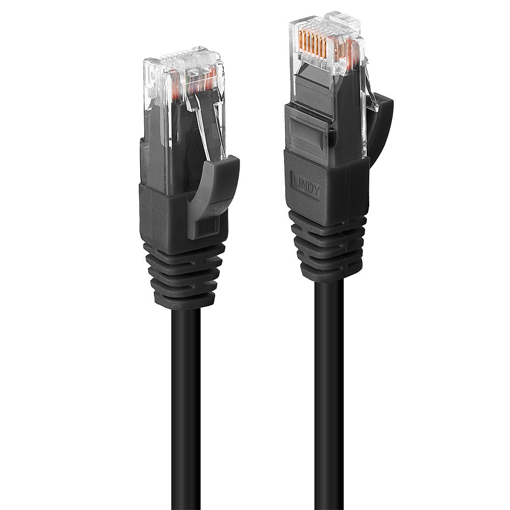 Câble réseau Noir Cat.6 U/UTP LSZH, 5m RJ45, M/M, 250MHz, 100% Cuivre, 26AWG
