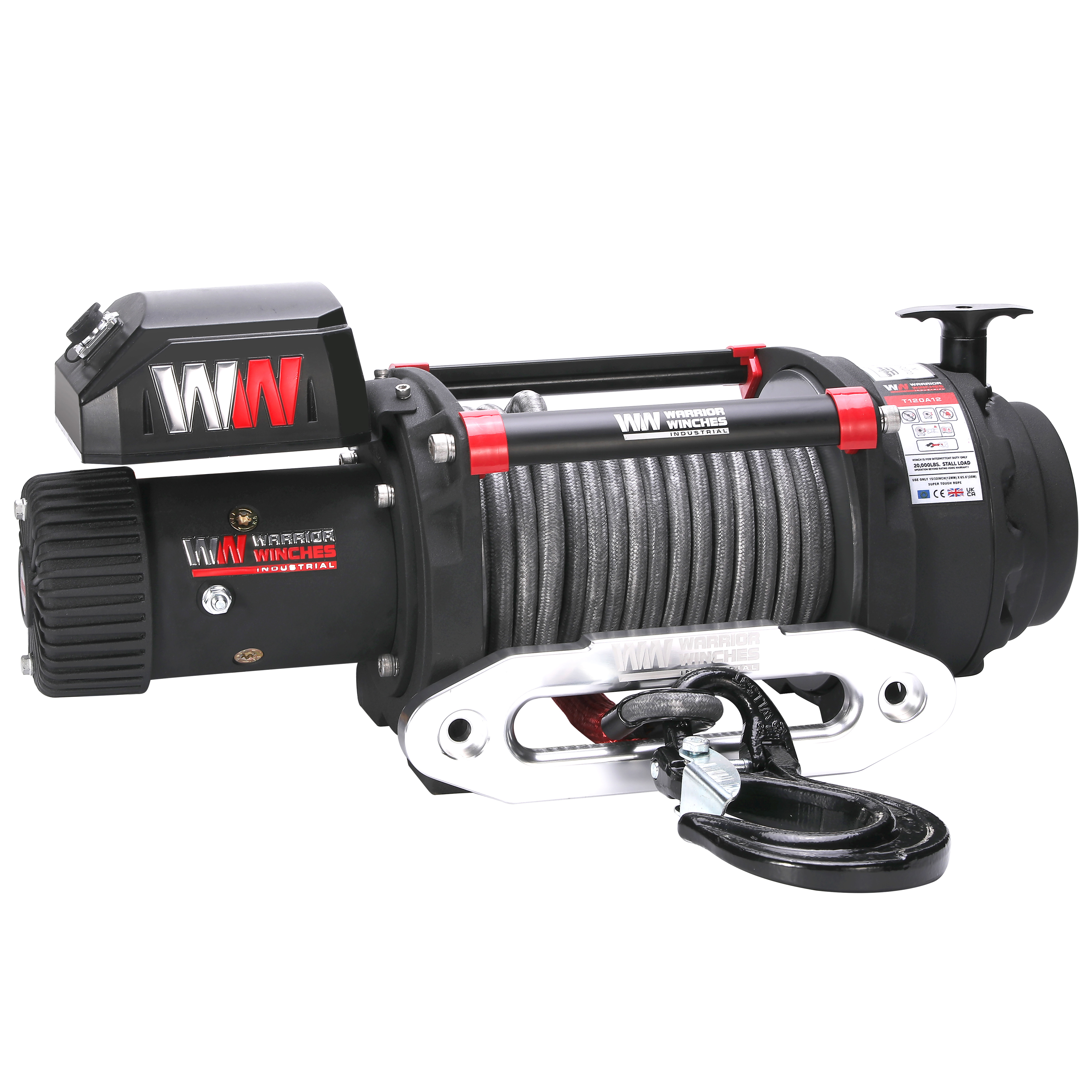 [T120A12-CAD] T1000 20,000lbs Electric Winch - Synthetic Rope