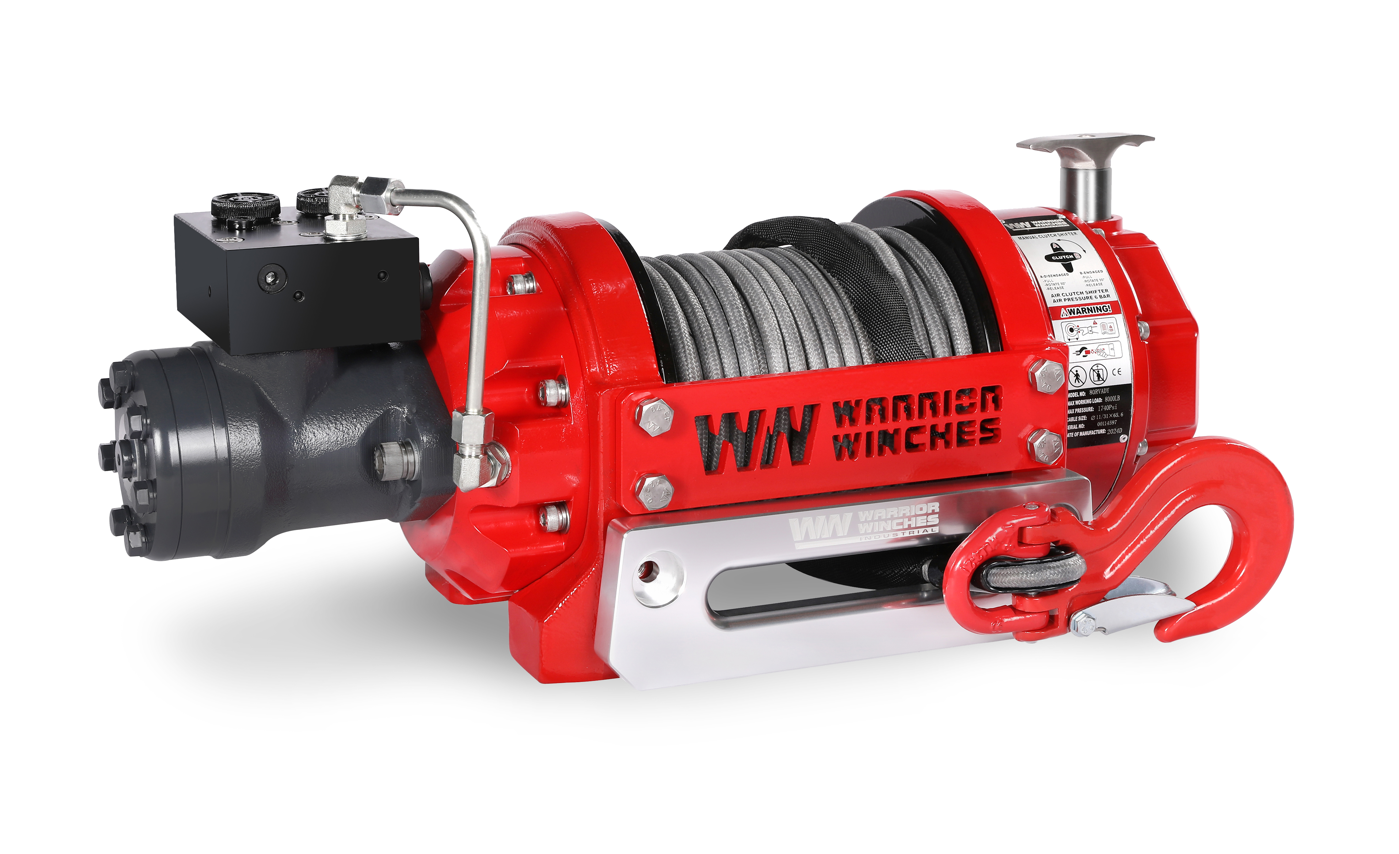 [80RVADY-CAD] RV8 8,000lb (3.6 Ton) Hydraulic Short Drum Winch - Synthetic Rope
