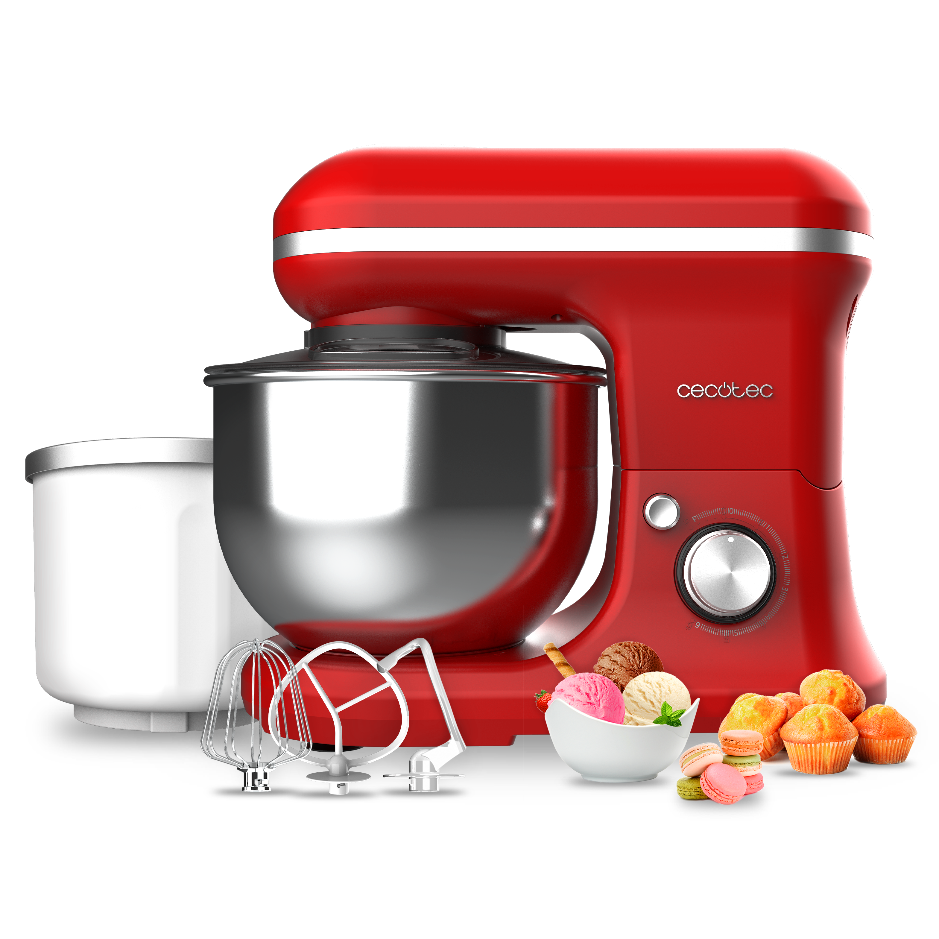 Batidora Amasadora Cecomixer Merengue 5L 1200 Ice-Cream Red