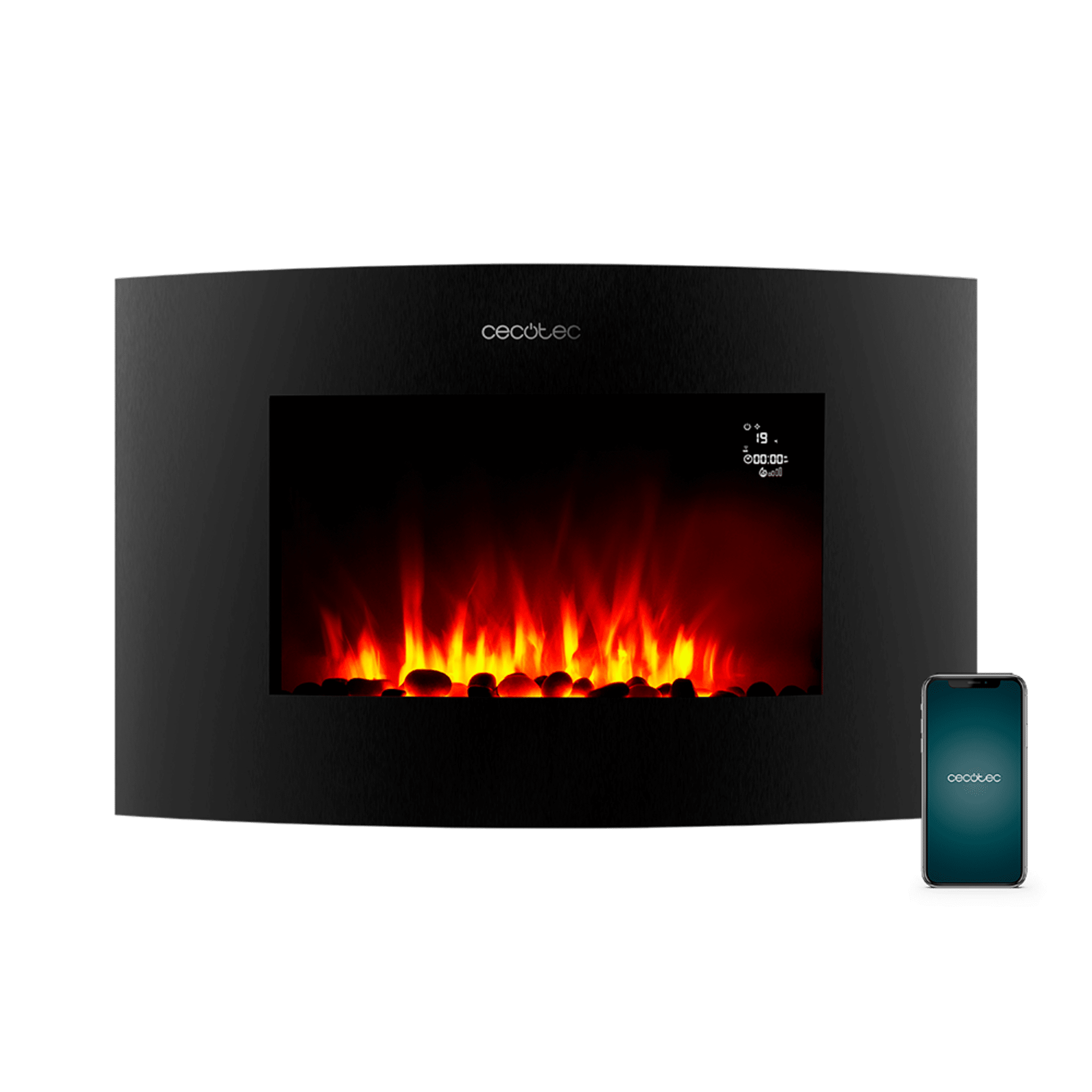Chimenea eléctrica ReadyWarm 3550 Curved Flames Connected