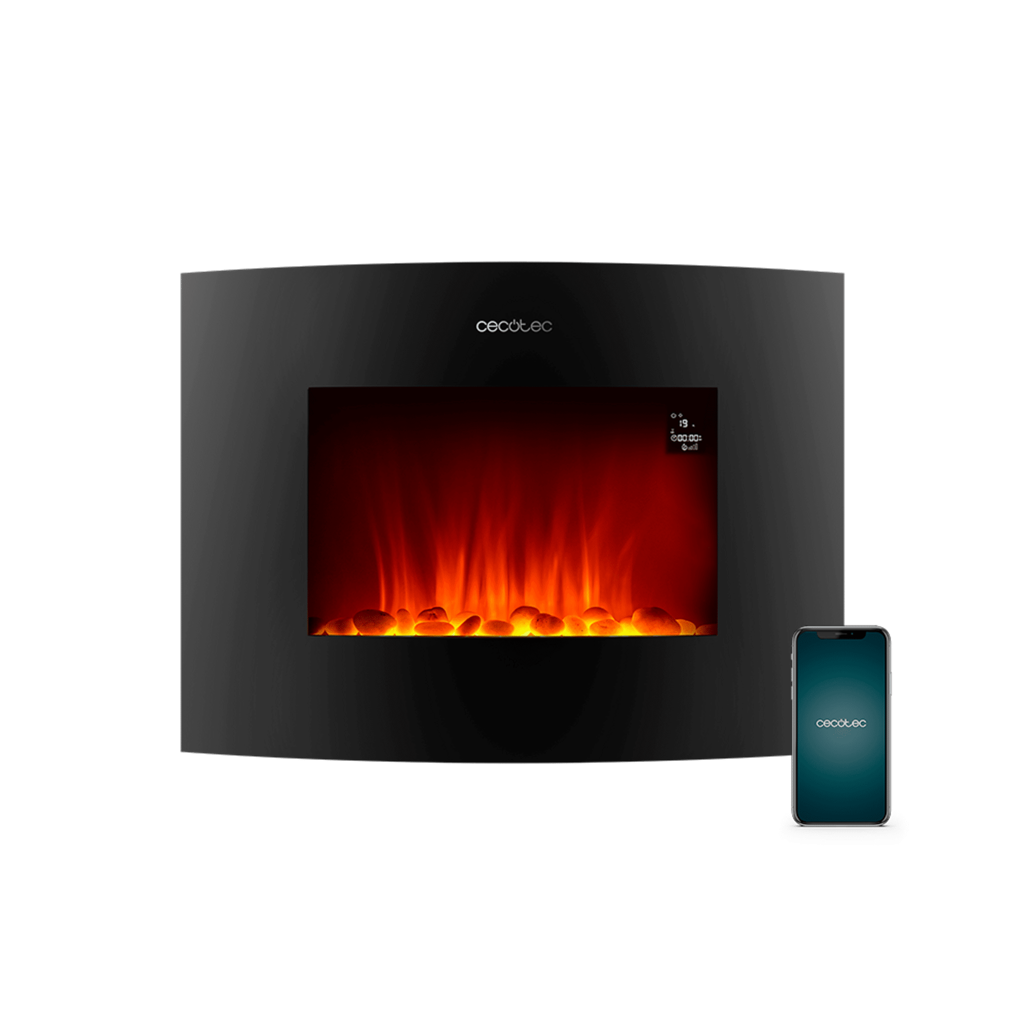 Chimenea eléctrica ReadyWarm 2250 Curved Flames Connected