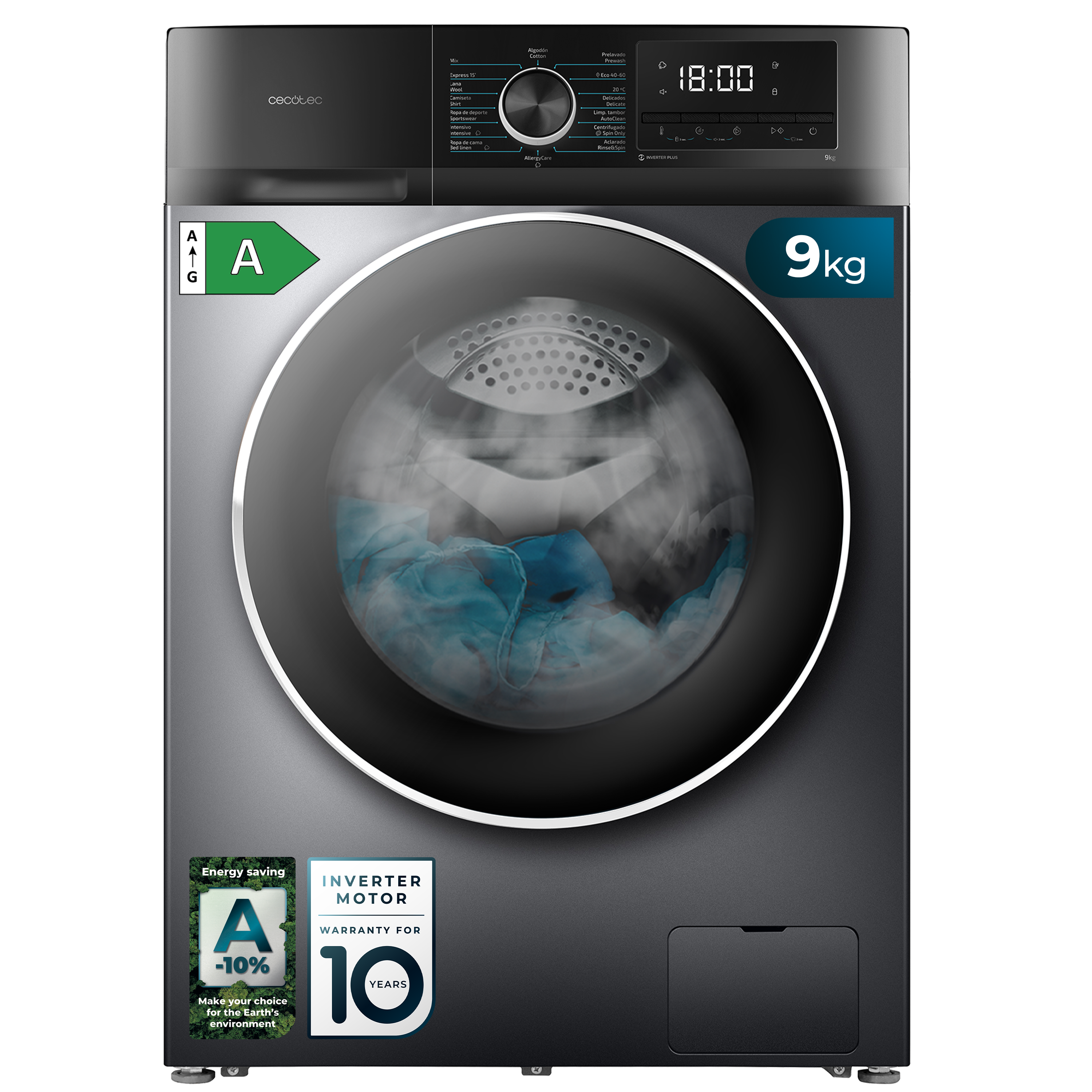 Lavadora Bolero DressCode 9500 Inverter Steel A