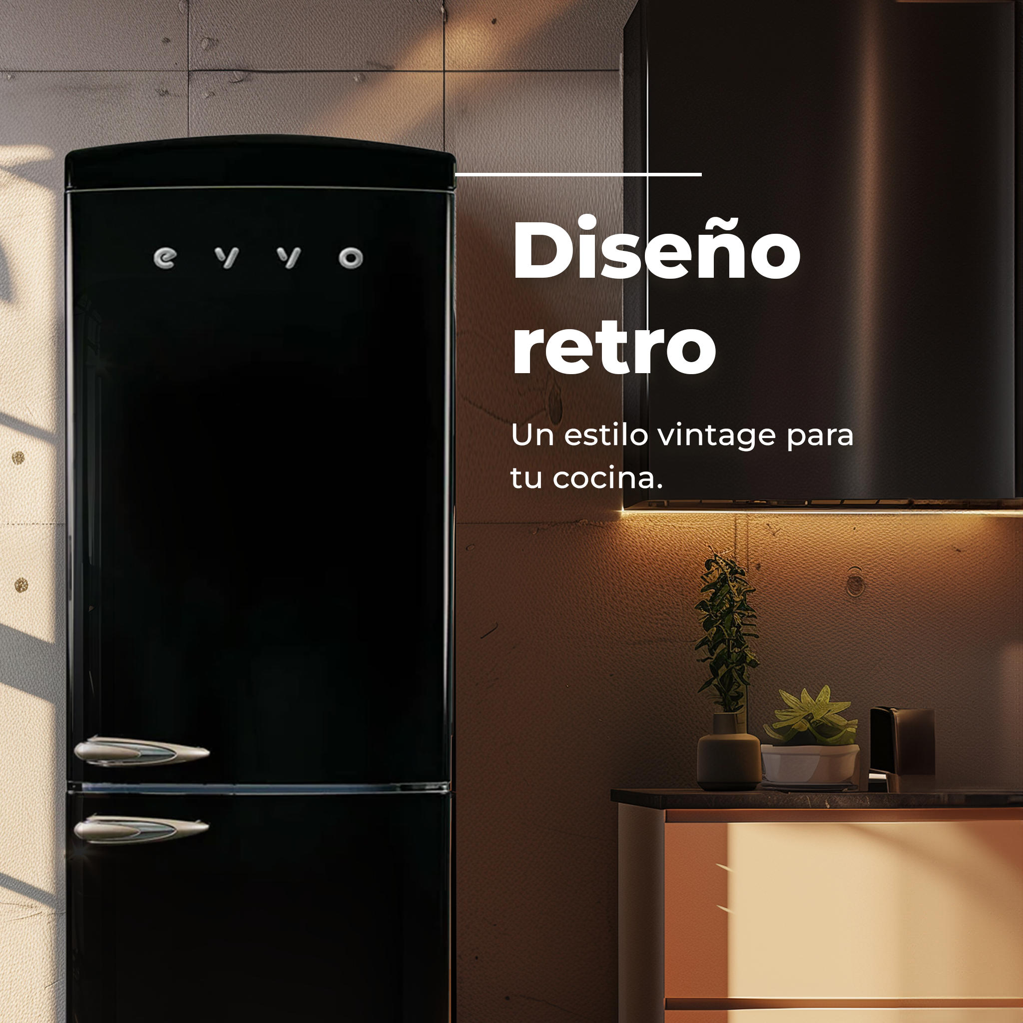 Frigorífico Combi Evvo F60 Retro Gris | Envío, instalación y retirada RAEE gratis – foto detalle 5
