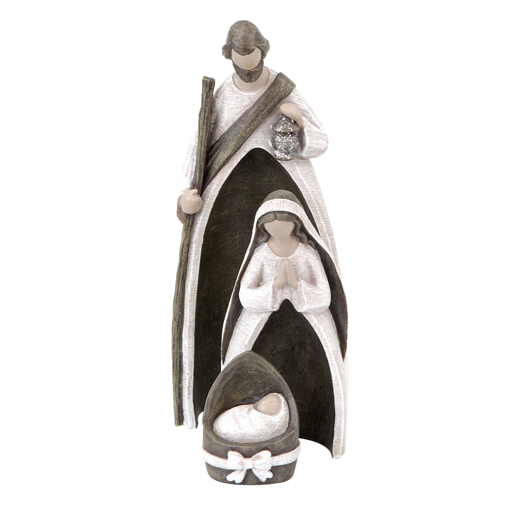 White Nesting Silent Night Resin Nativity, , large image number 0
