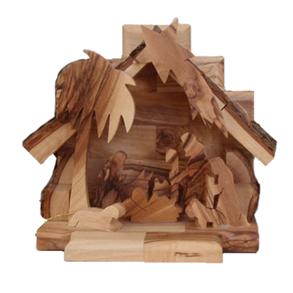 Silhouette Olive Wood Nativity Scene, , large image number 0