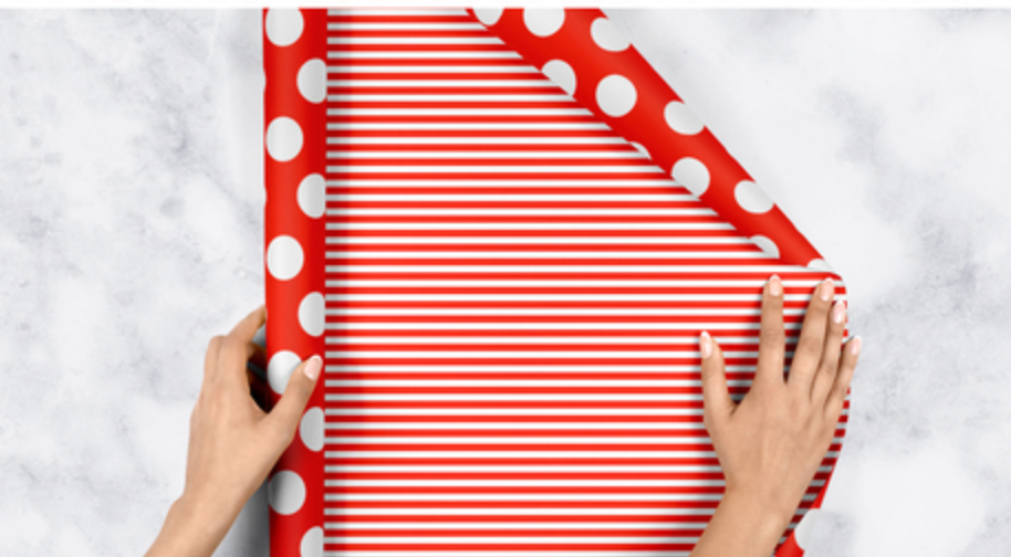 Red Dot & Stripe Wrapping Paper Roll