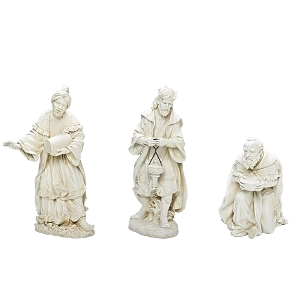 Ivory-Colored Three Kings Resin Nativity Statues, , large image number 0