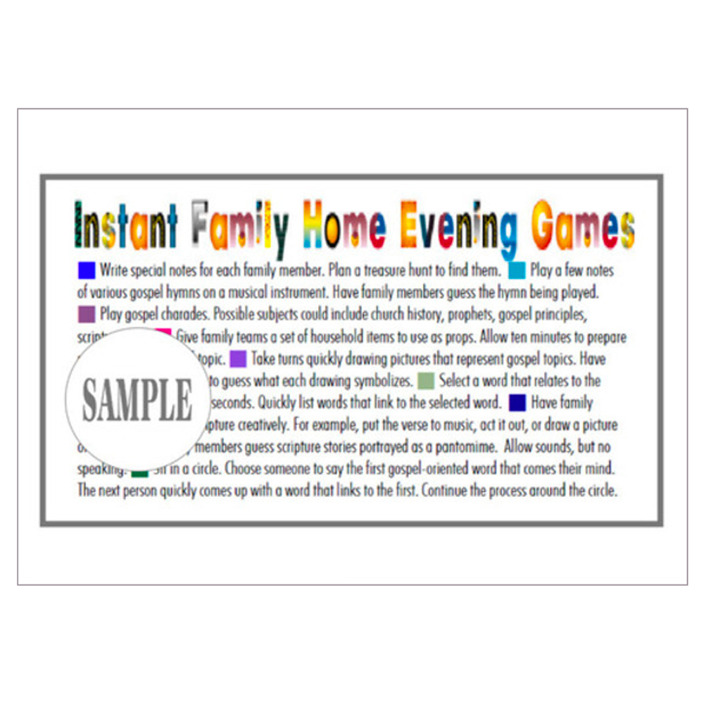Instant Family Home Evening Games Card, , large image number 0