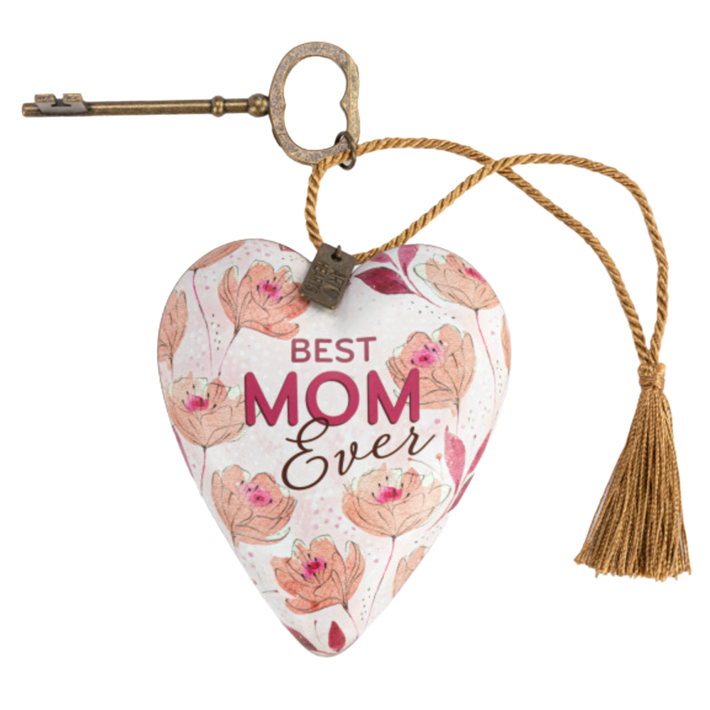 Best Mom Ever Floral Art Heart, , large image number 0