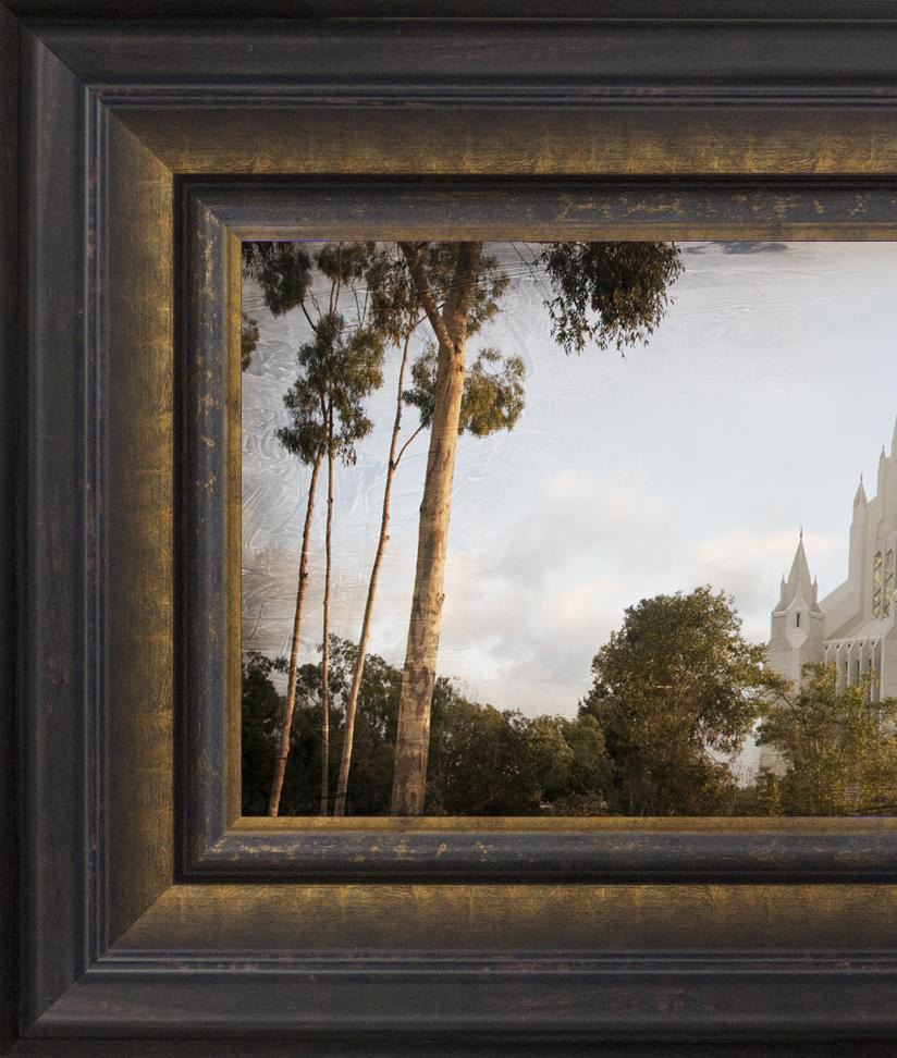 San Diego Temple, the Day Dawn is Breaking (19x48 Canvas Framed Art), , large image number 1