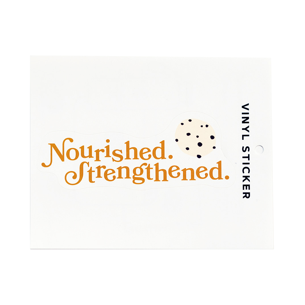 Nourished. Strengthened. Cookie Vinyl Sticker, , large image number 0