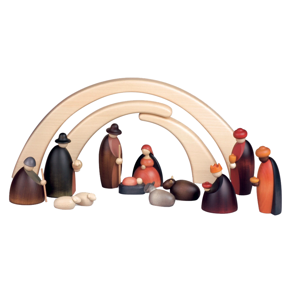 Handmade German Nativity Set, , large image number 0
