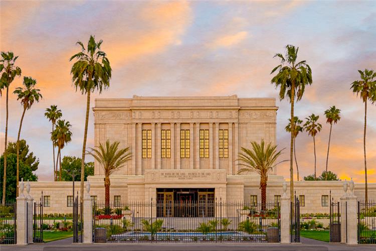 Mesa Temple Palm Trees Print, , large image number 0