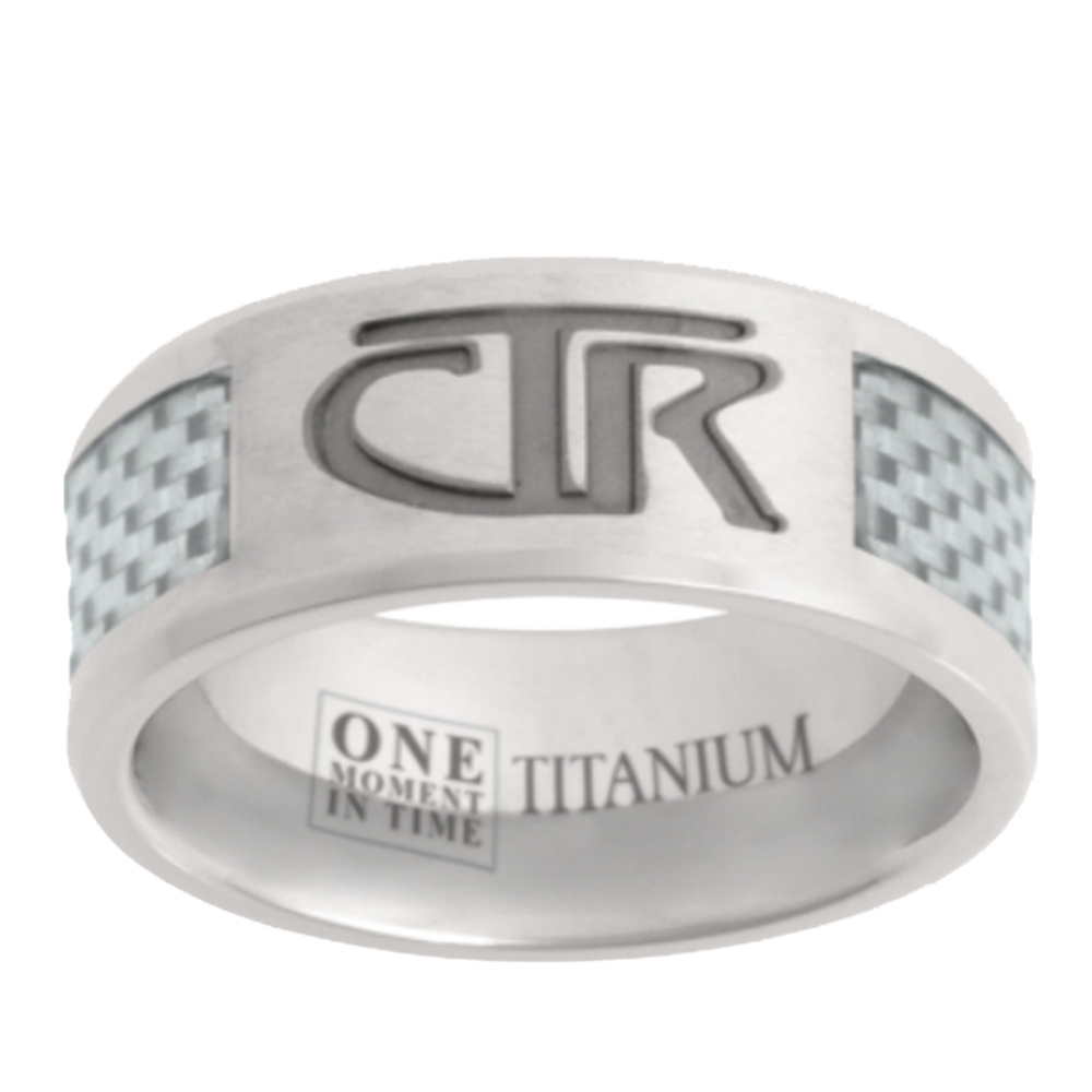 Titanium with White Carbon Inlay CTR Ring, , large image number 0