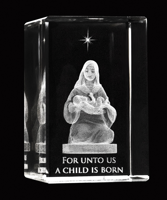 Crystal Cube A Child Is Born Crystal Nativity, , large image number 1
