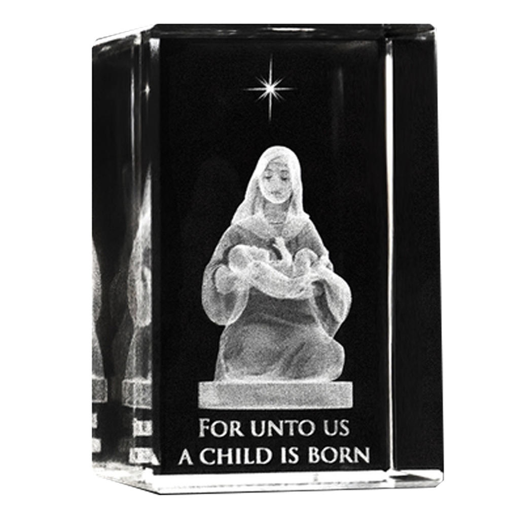 Crystal Cube A Child Is Born Crystal Nativity, , large image number 0