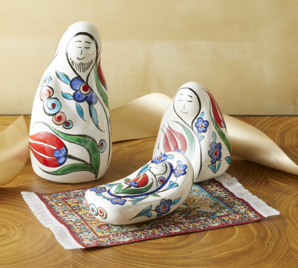 Handmade Turkish Nicean Ceramic Nativity, , large