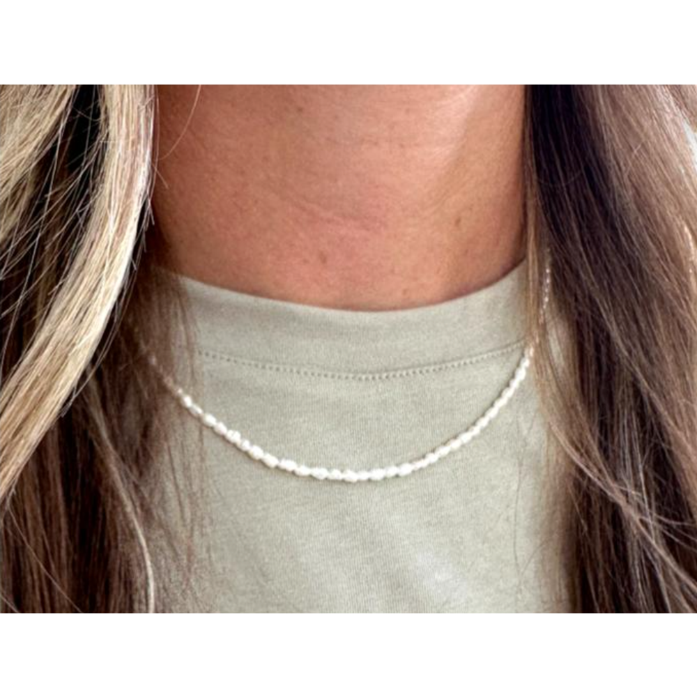 Merry Christmas Rice Pearl Necklace, , large