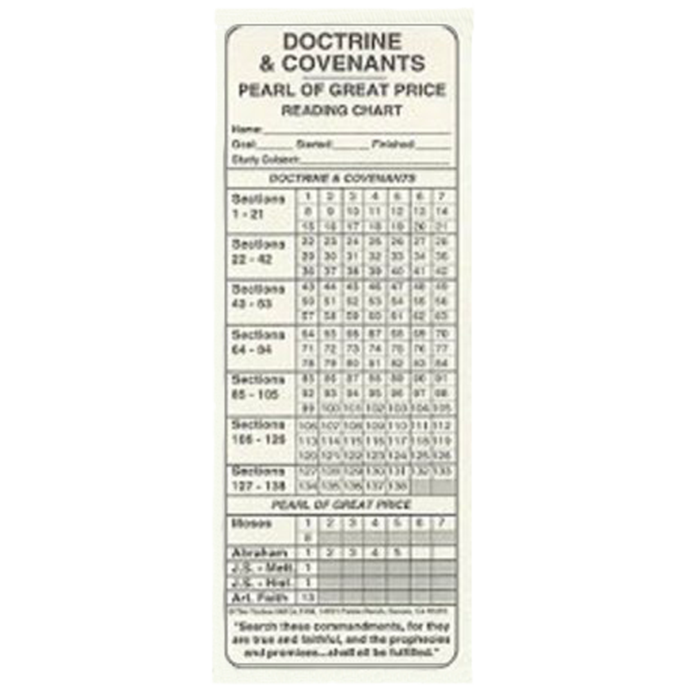 Doctrine and Covenants Reading Chart Bookmark, , large image number 0
