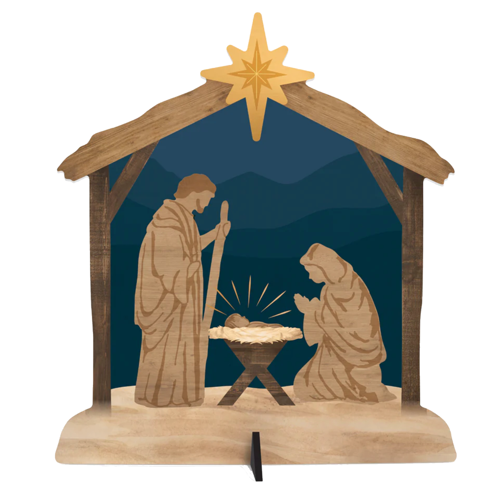 "Away in a Manger" Metal Nativity Yard Stake, , large image number 0