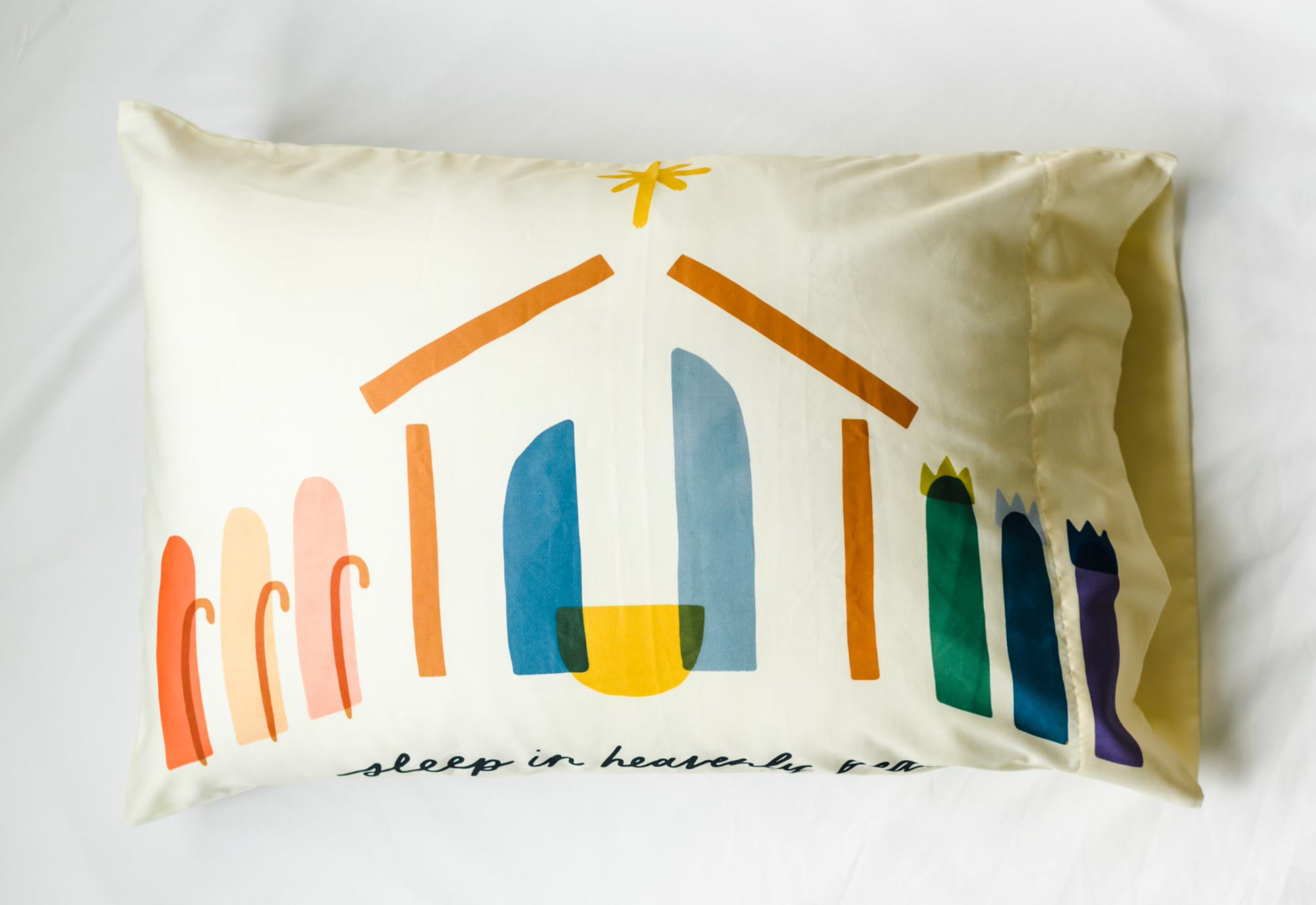 Sleep in Heavenly Peace Nativity Pillowcase, , large