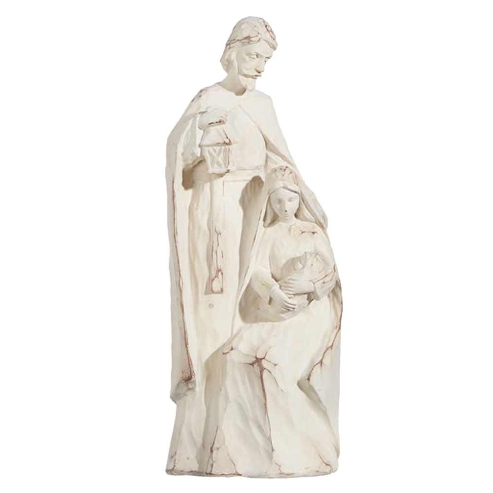 Distressed Whitewash Resin Nativity