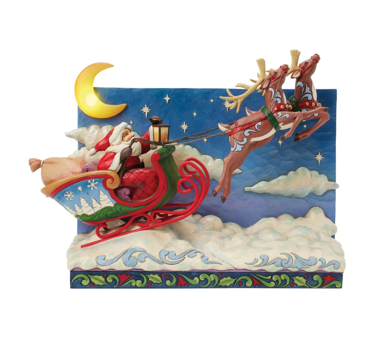 Santa Sleigh with Reindeer LED