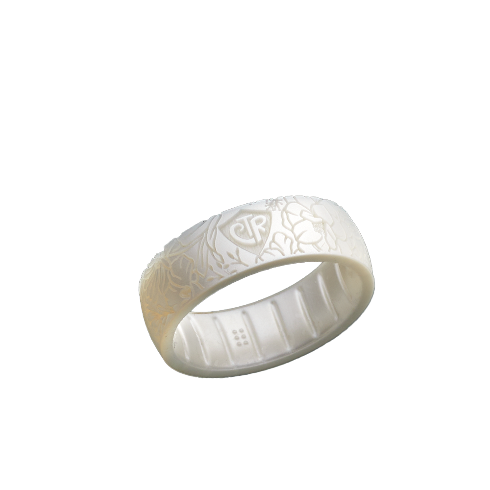 Silicone Garden Floral White Pearl CTR Ring