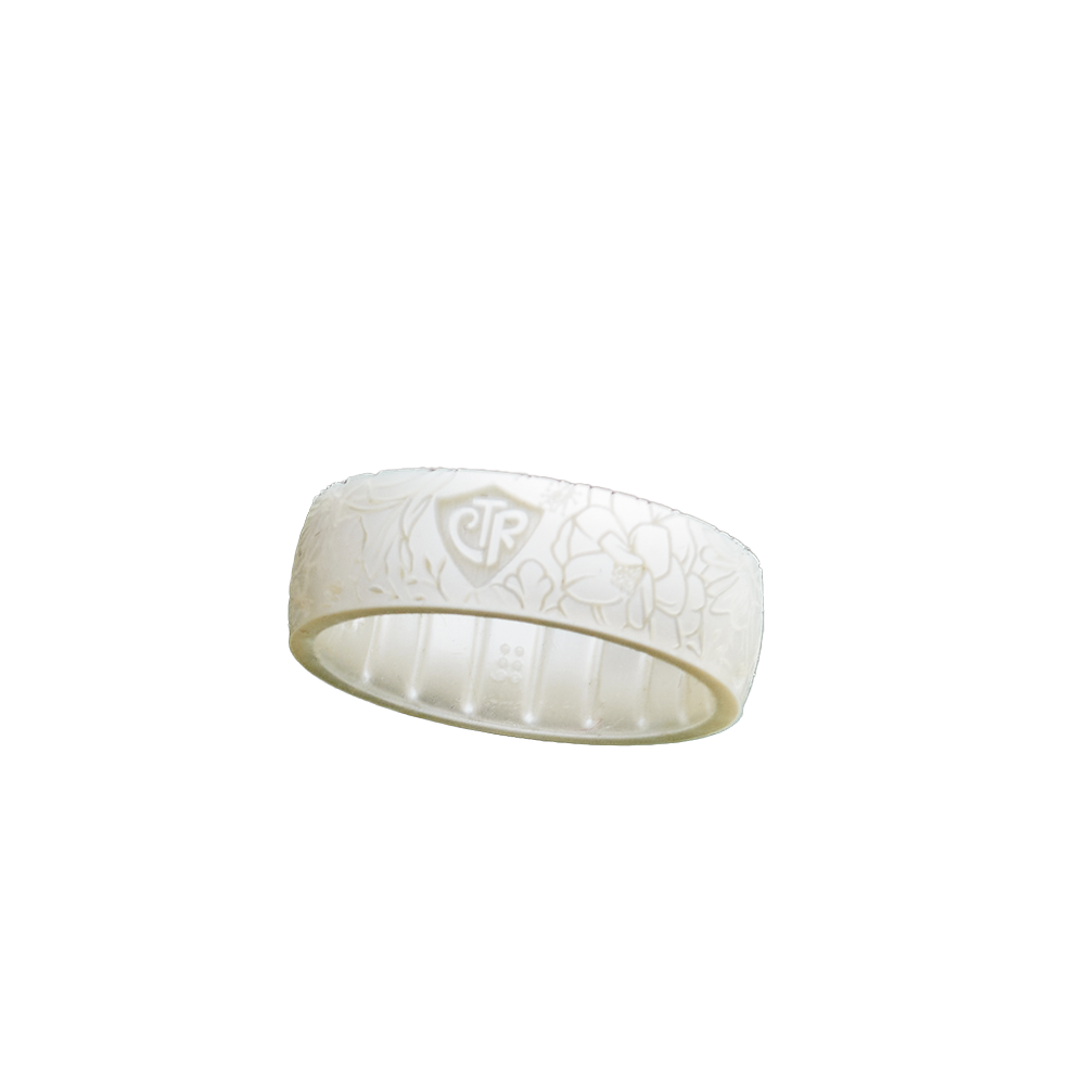 Silicone Garden Floral White Pearl CTR Ring, , large image number 2