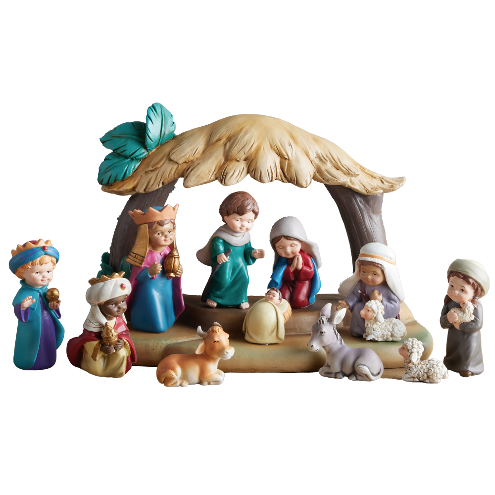 "What Child Is This" Resin Nativity