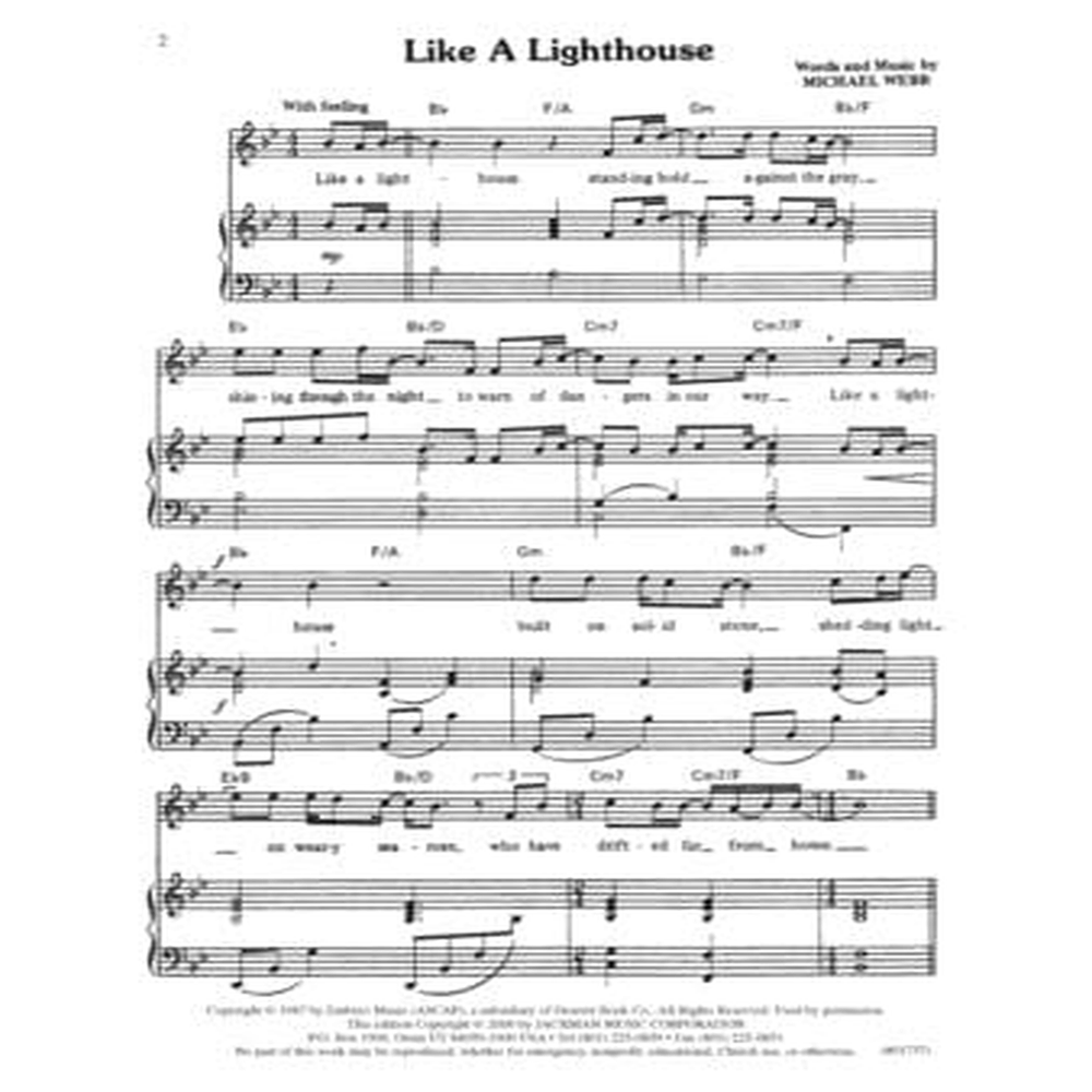 Like a Lighthouse Vocal Solo Sheet Music, , large image number 1