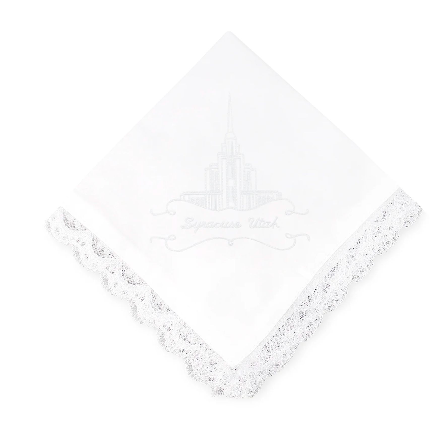 Syracuse Utah Temple Lace Handkerchief