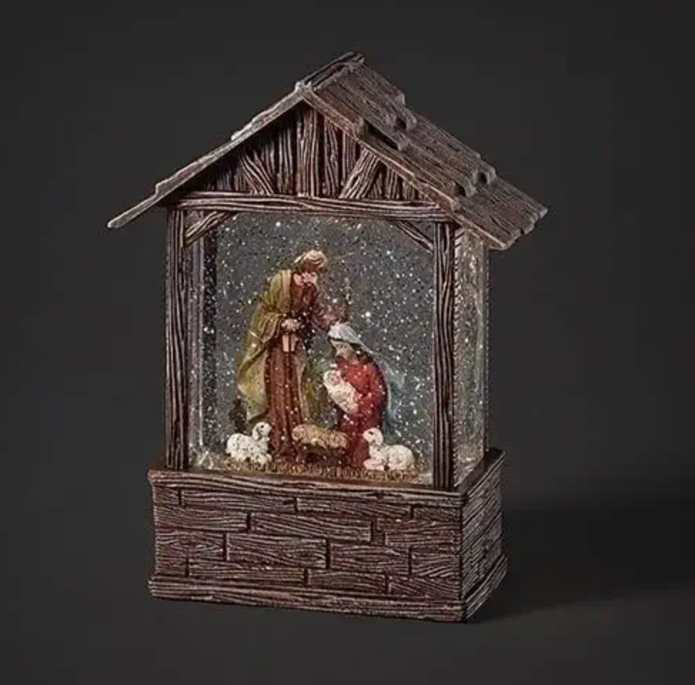 Light-up Holy Family Nativity Glitter Stable, , large image number 4