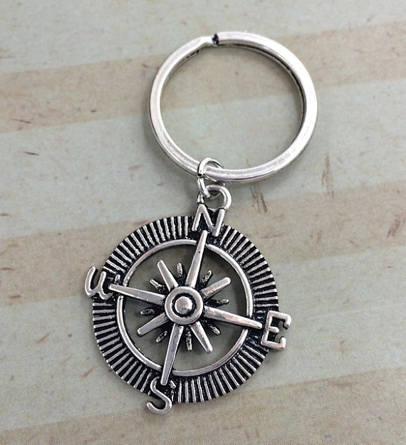 A Man Who Walks with God Compass Key Ring, , large image number 1