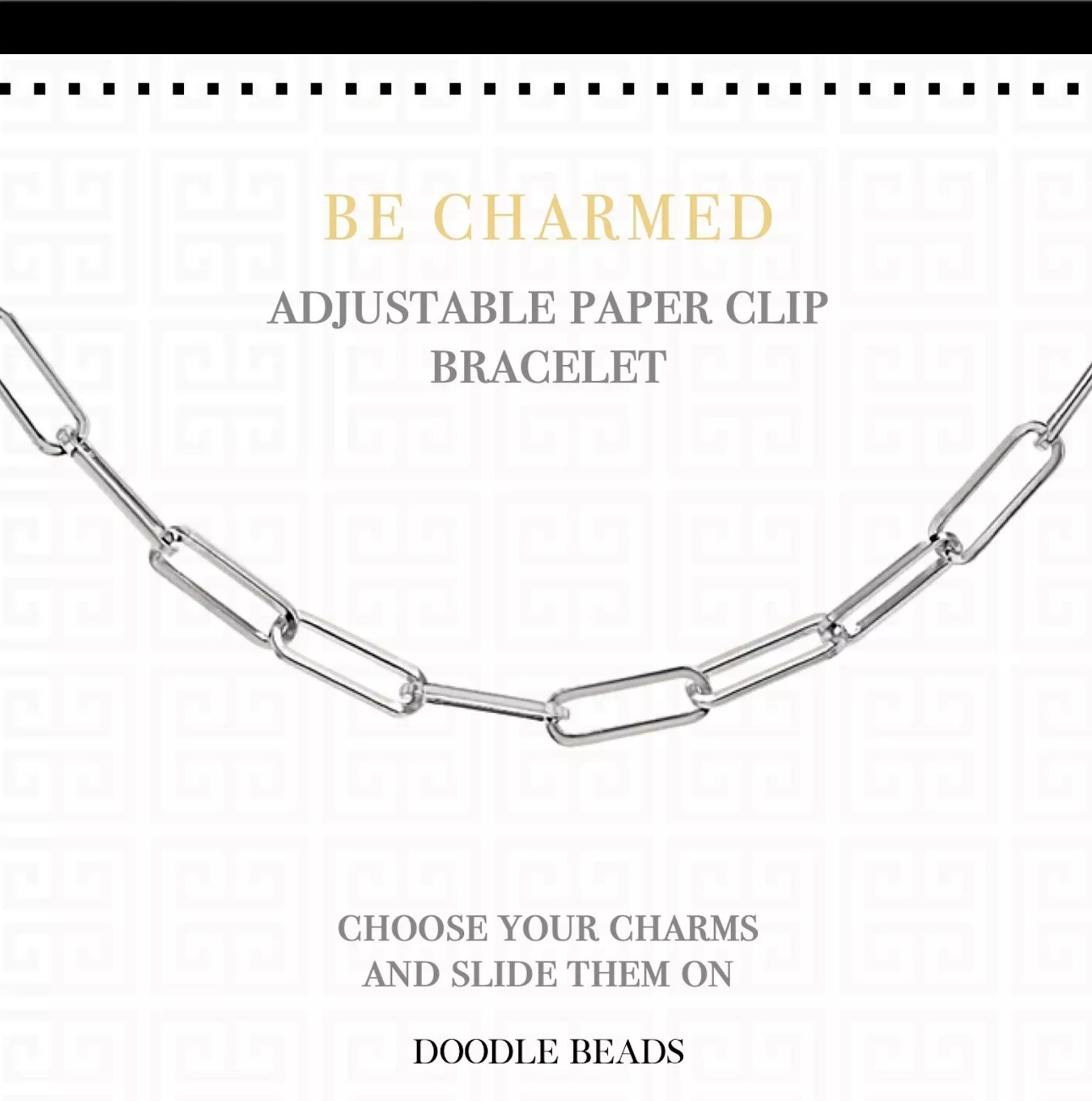 Be Charmed Adjustable Paperclip Bracelet, , large image number 2