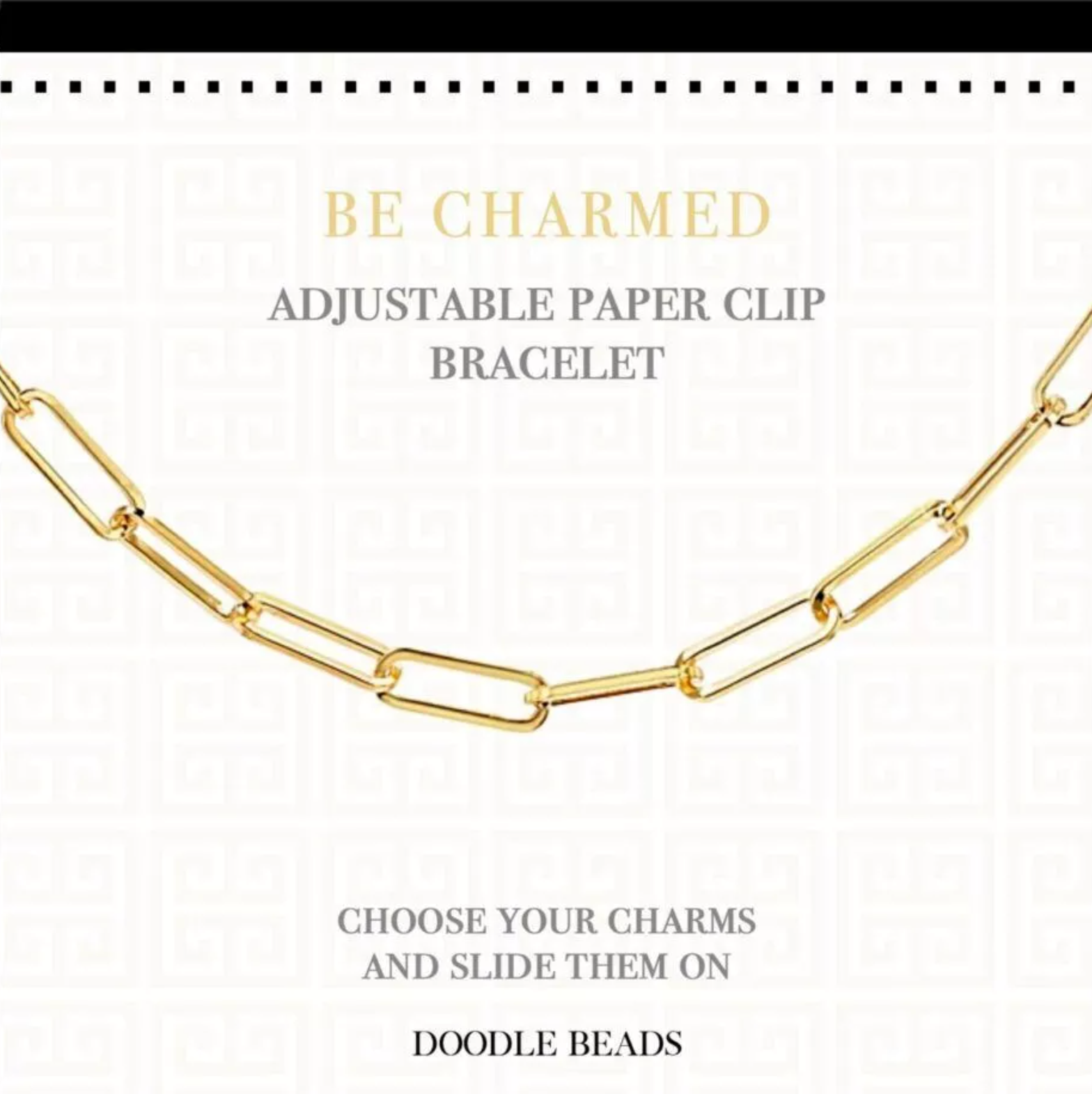 Be Charmed Adjustable Paperclip Bracelet, , large image number 1