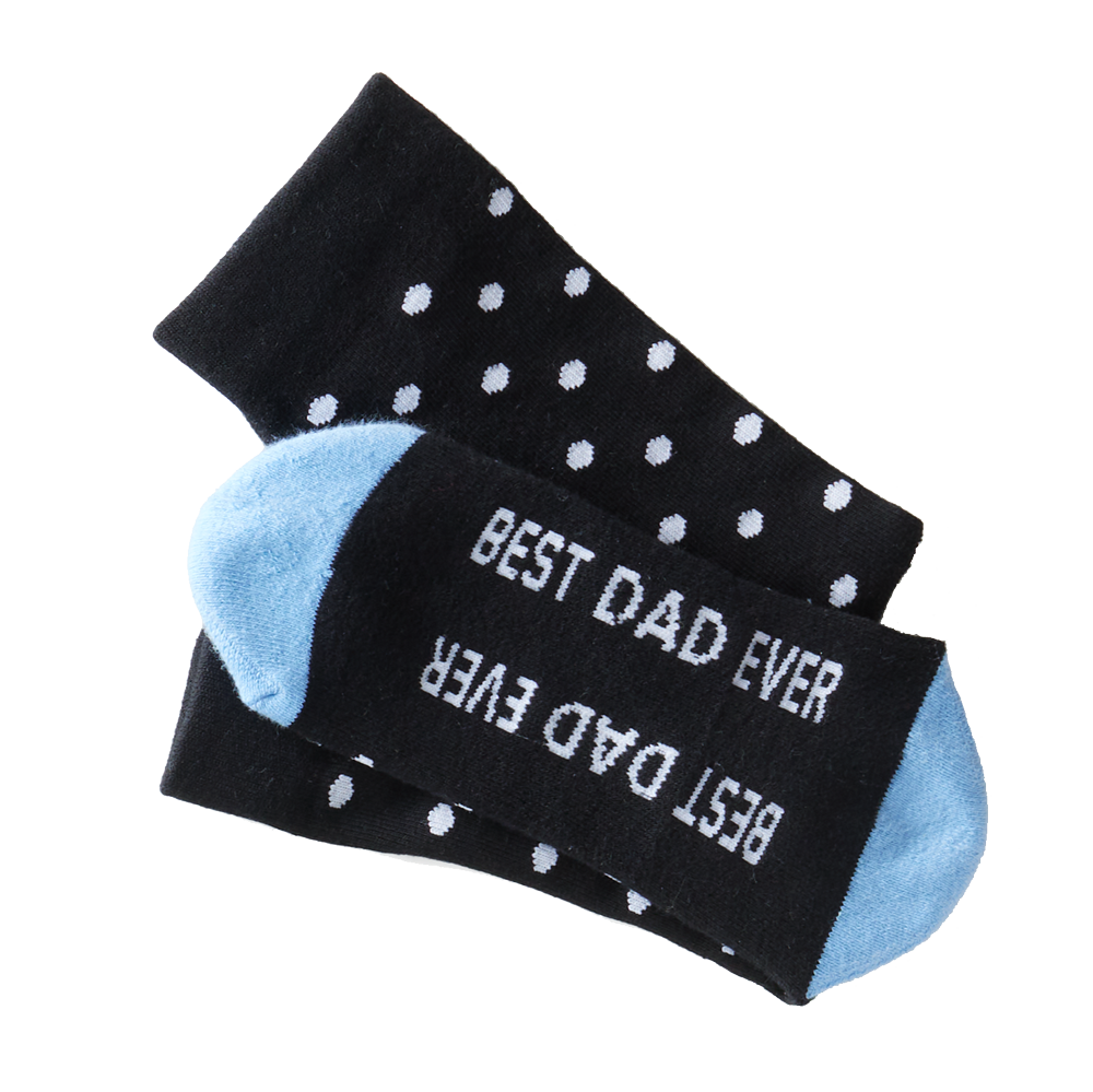 Best Dad Ever Polka Dot Socks