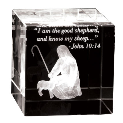 Crystal Cube Good Shepherd