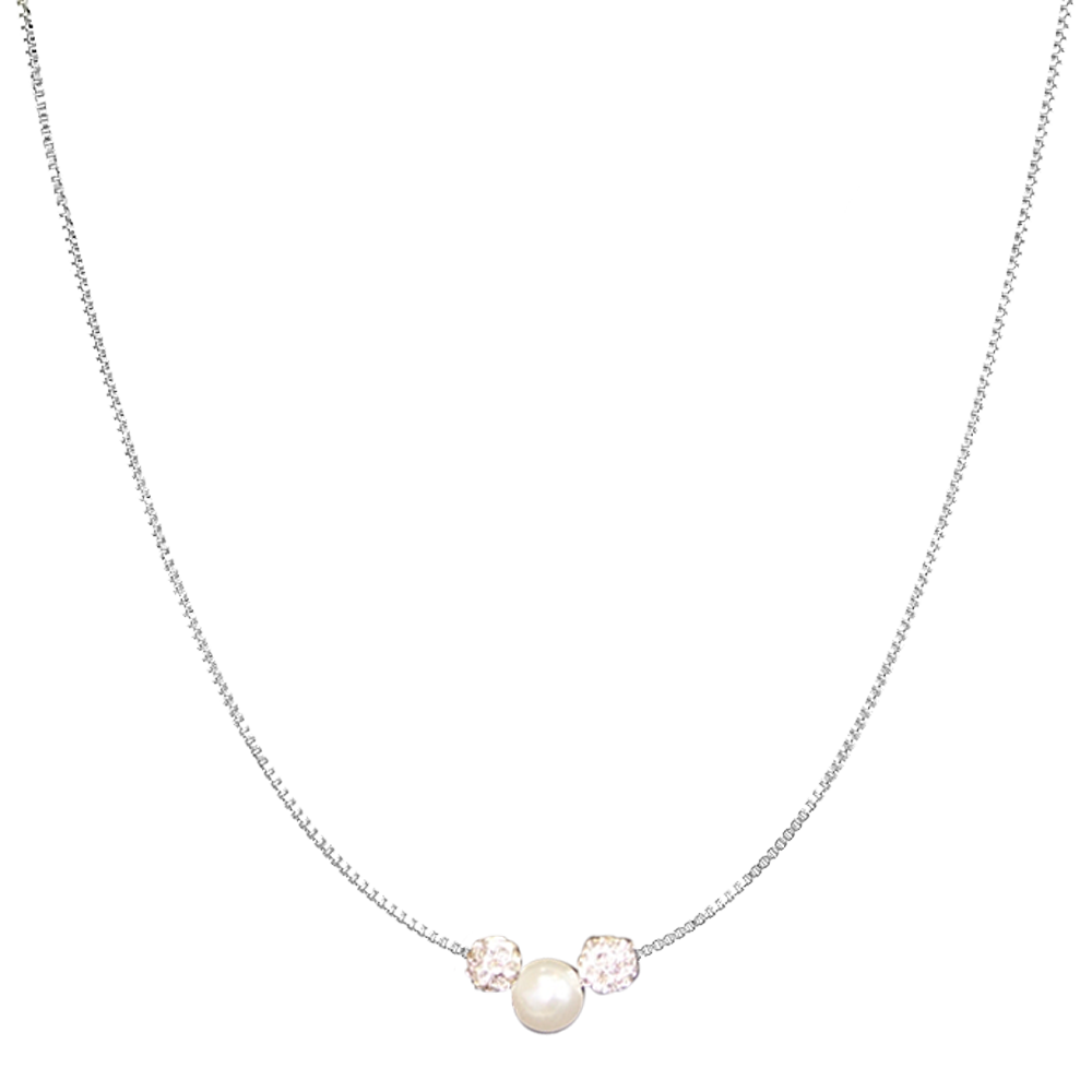 White Sparkle Baptism Necklace, , large image number 0