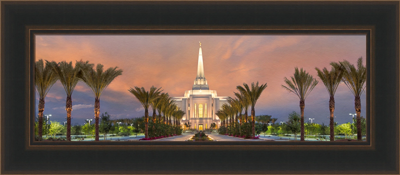 Gilbert Temple, Palm Trees Panoramic (18x41 Framed Art), , large image number 0