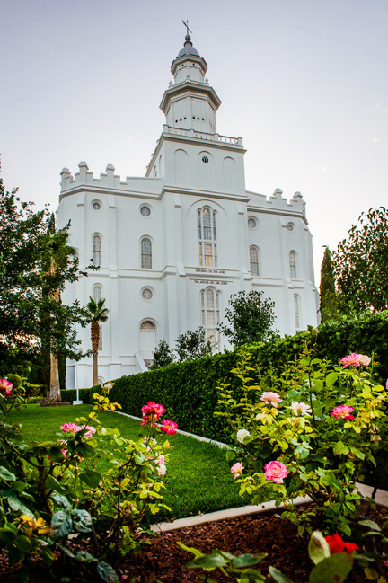St. George Temple, Flower Garden (33x45 Framed Art), , large image number 0