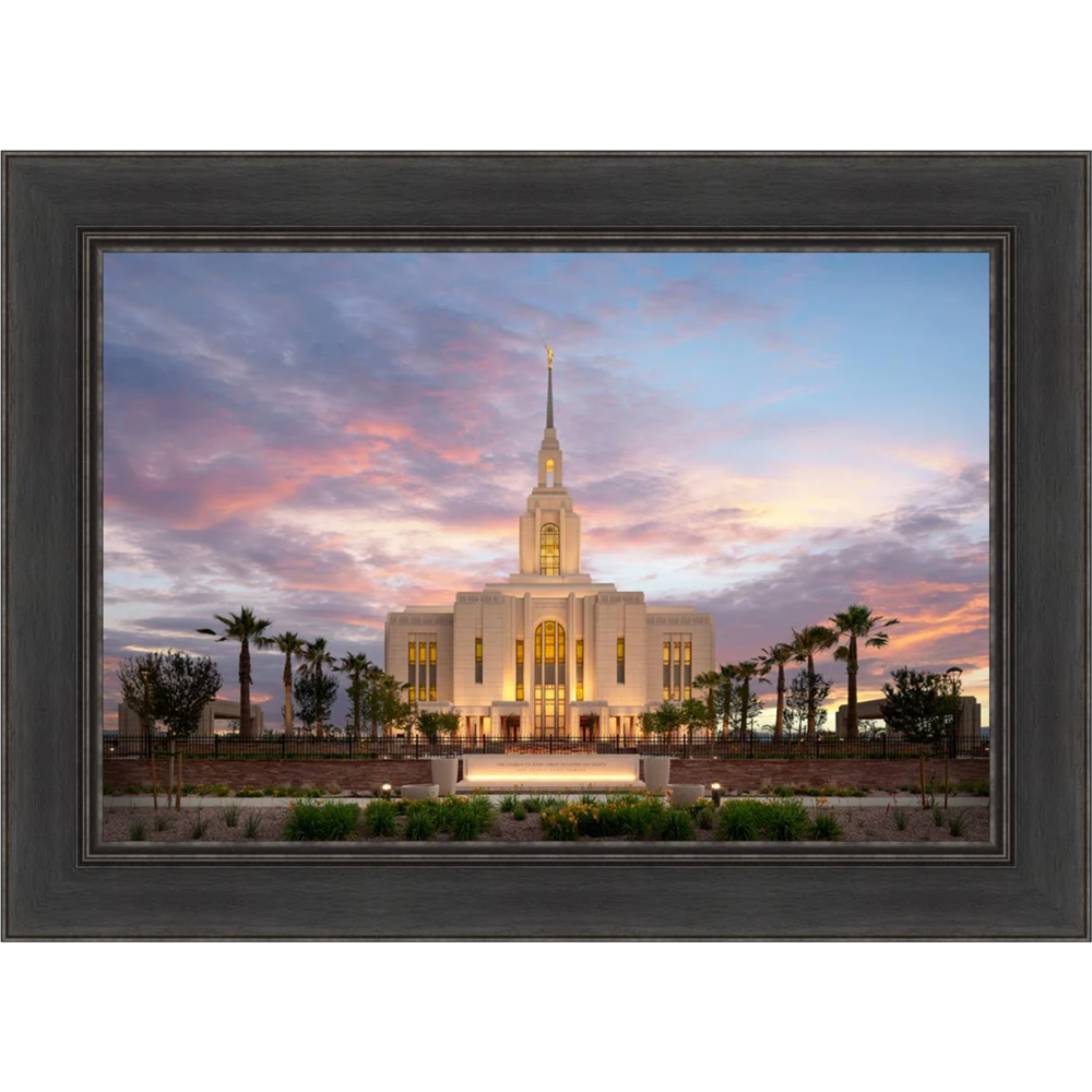 Red Cliffs Utah Temple, Evening Glow (27x37 Framed Art), , large image number 0