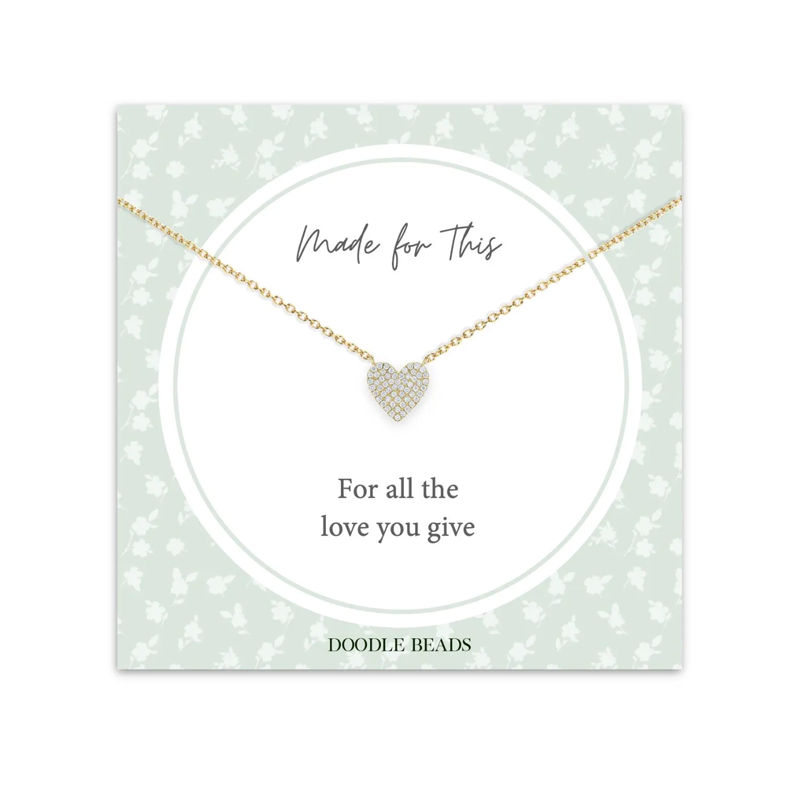 Pave Heart Necklace, , large image number 1