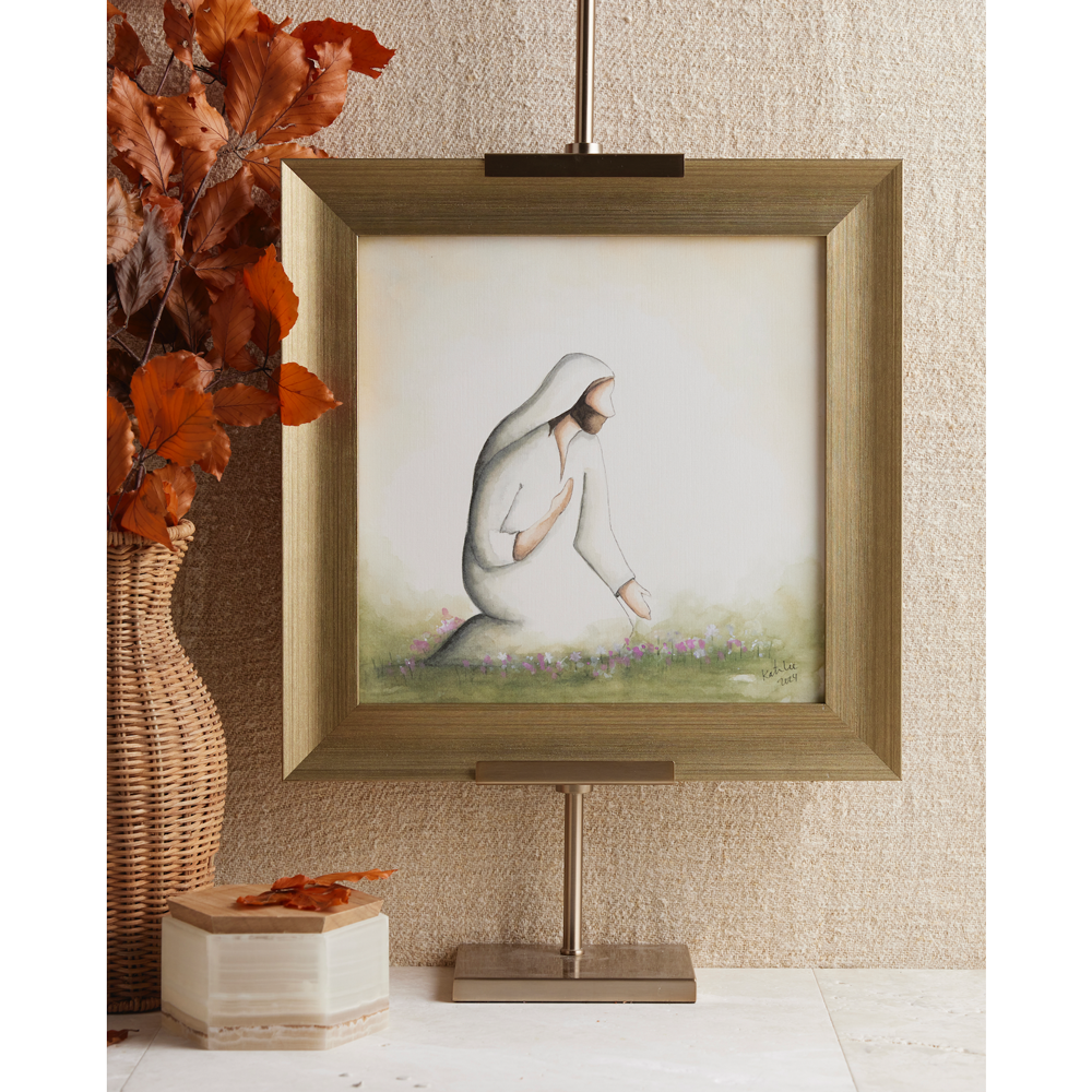 The Tender Love of Christ (16x16 Framed Watercolor Paper)