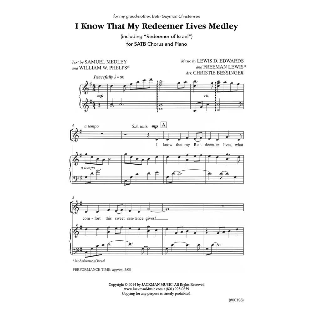 I Know that My Redeemer Lives Medley , , large image number 1