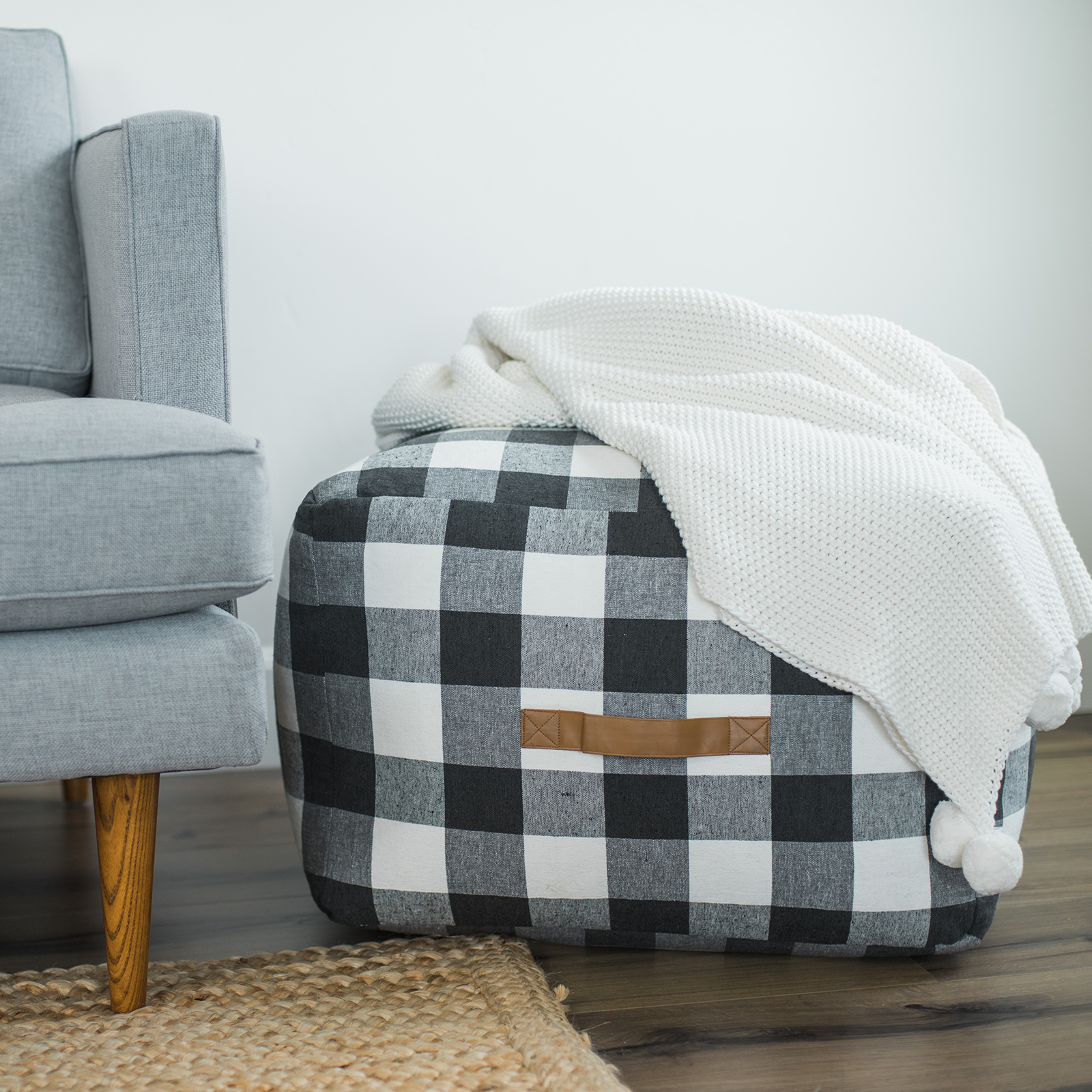 Buffalo Check Pouf, , large image number 2