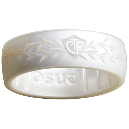 Silicone Classic White Floral Pearl CTR Ring