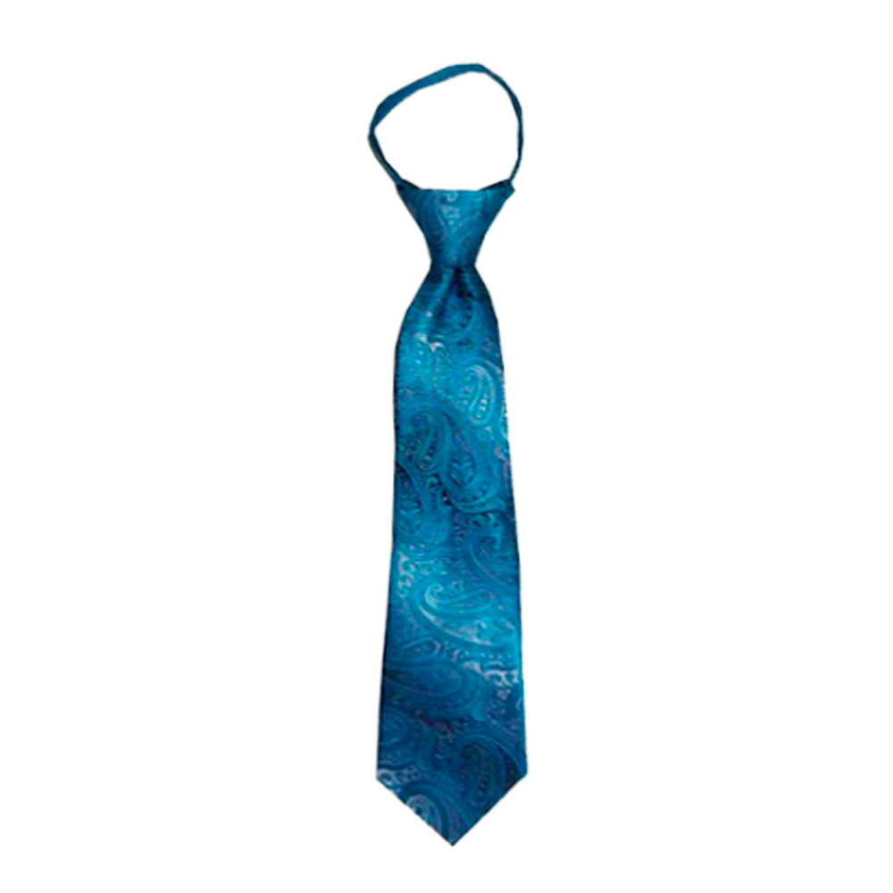Toddler Zip Turquoise and Silver Necktie