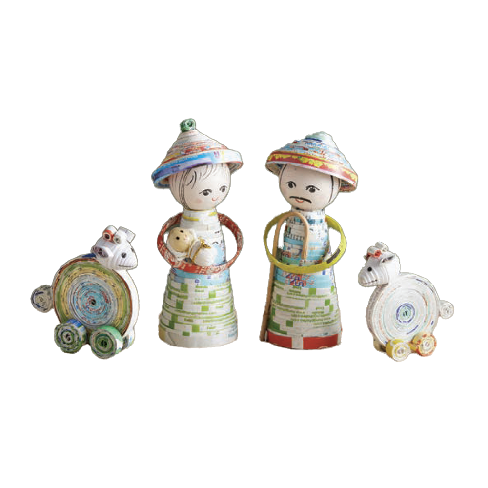 Vietnamese Recycled Paper Nativity